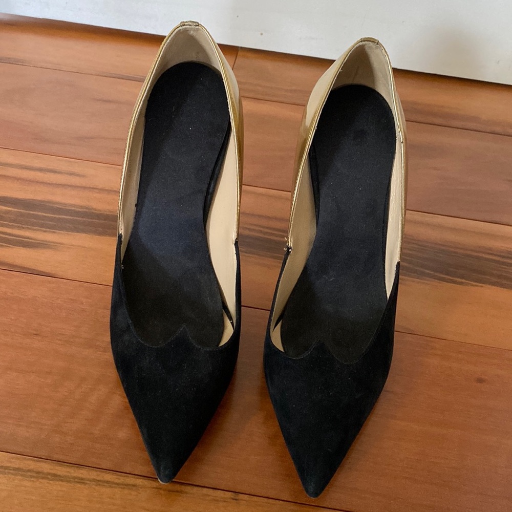 Bruno Magli Gold and Black Pumps